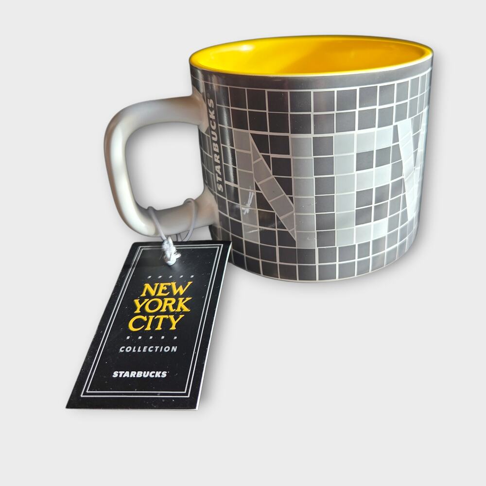 NEW Starbucks New York City Collection 12oz Ceramic Mug Tile Gray